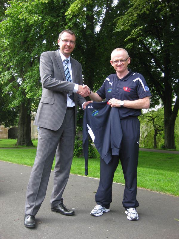 l-r: Ian Storey (Projects Director, Story Homes) and Geoff Haugh (Health and Well-being Co-ordinator, Sands Leisure Centre)