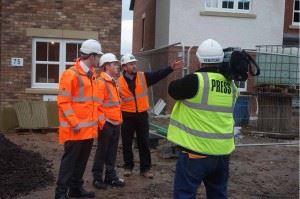 Mark Irving, Site Manager, showing them around Crindledyke Farm