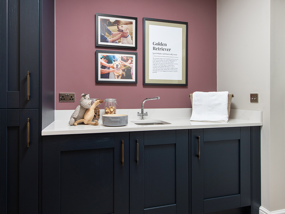 The Hewson Utility Room Blue Cupboards