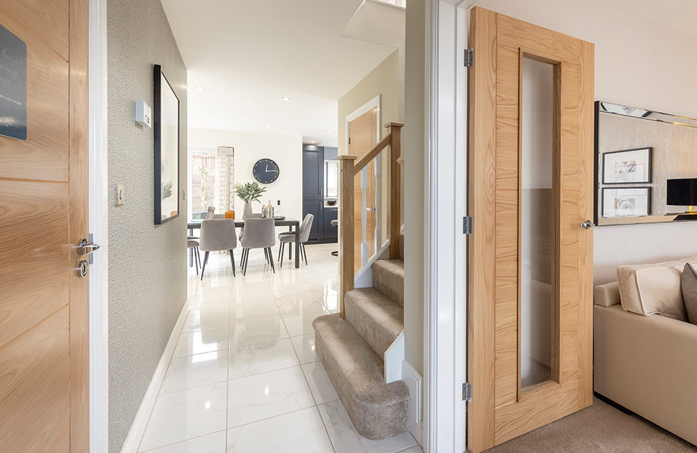 Show Home Hallway with Staircase | Sanderson | Whins View | New Homes in High Harrington, Workington | Story Homes