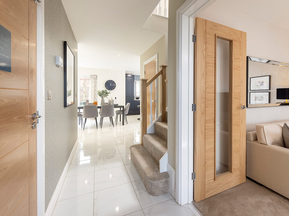 Show Home Hallway with Staircase | Sanderson | Whins View | New Homes in High Harrington, Workington | Story Homes