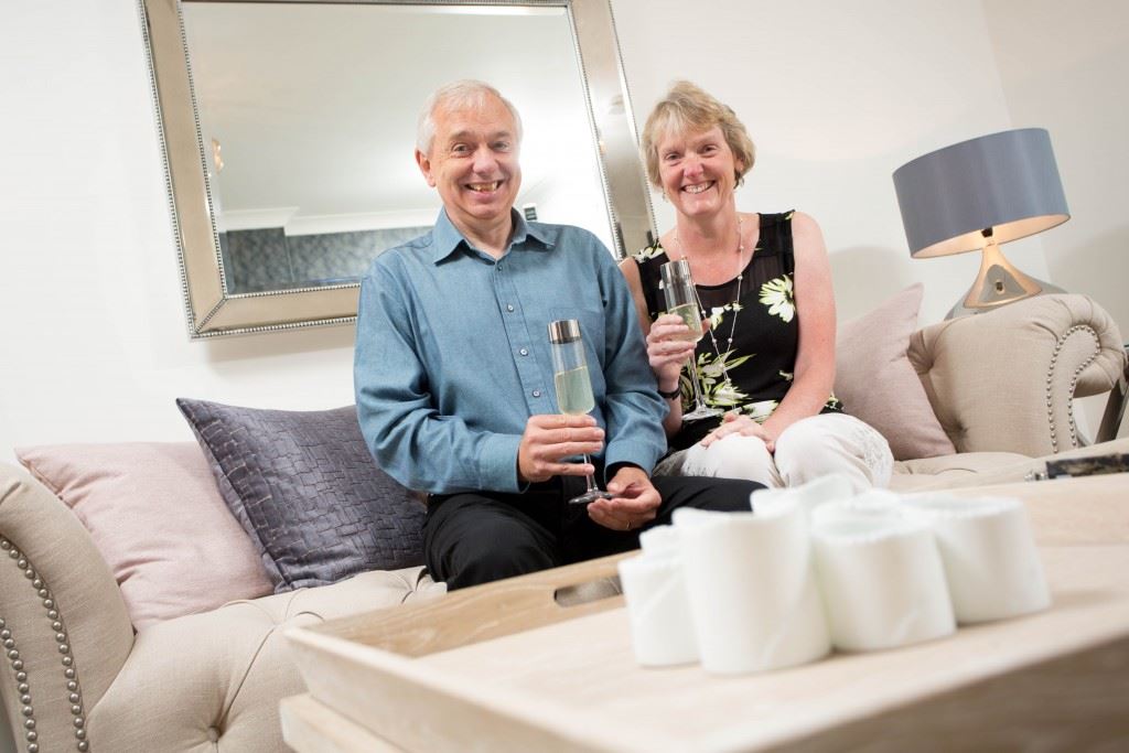 Trevor and Karen Hope in the show home at Brookwood Park, Kirkham