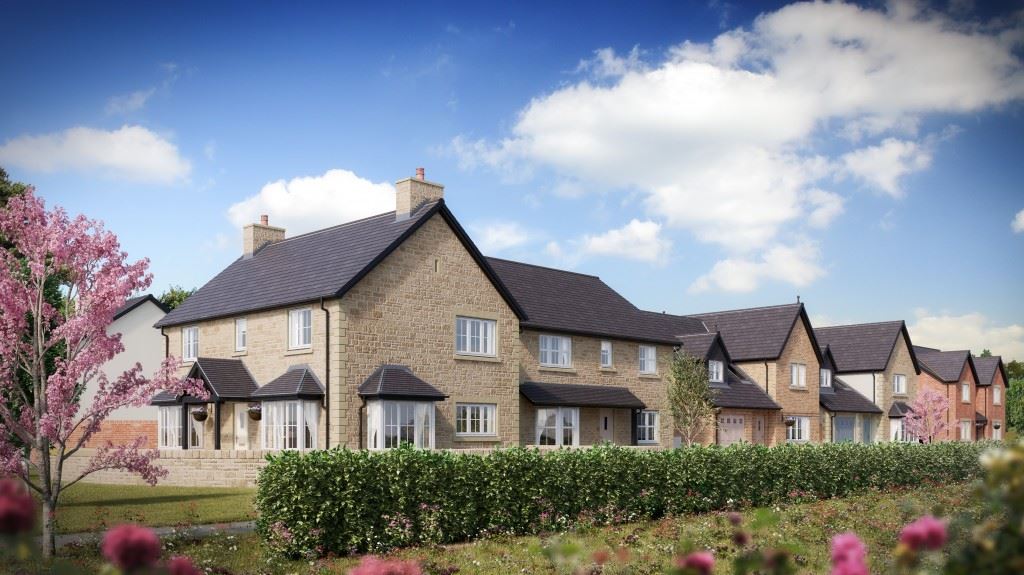 A computer generated image of the new homes in Clitheroe