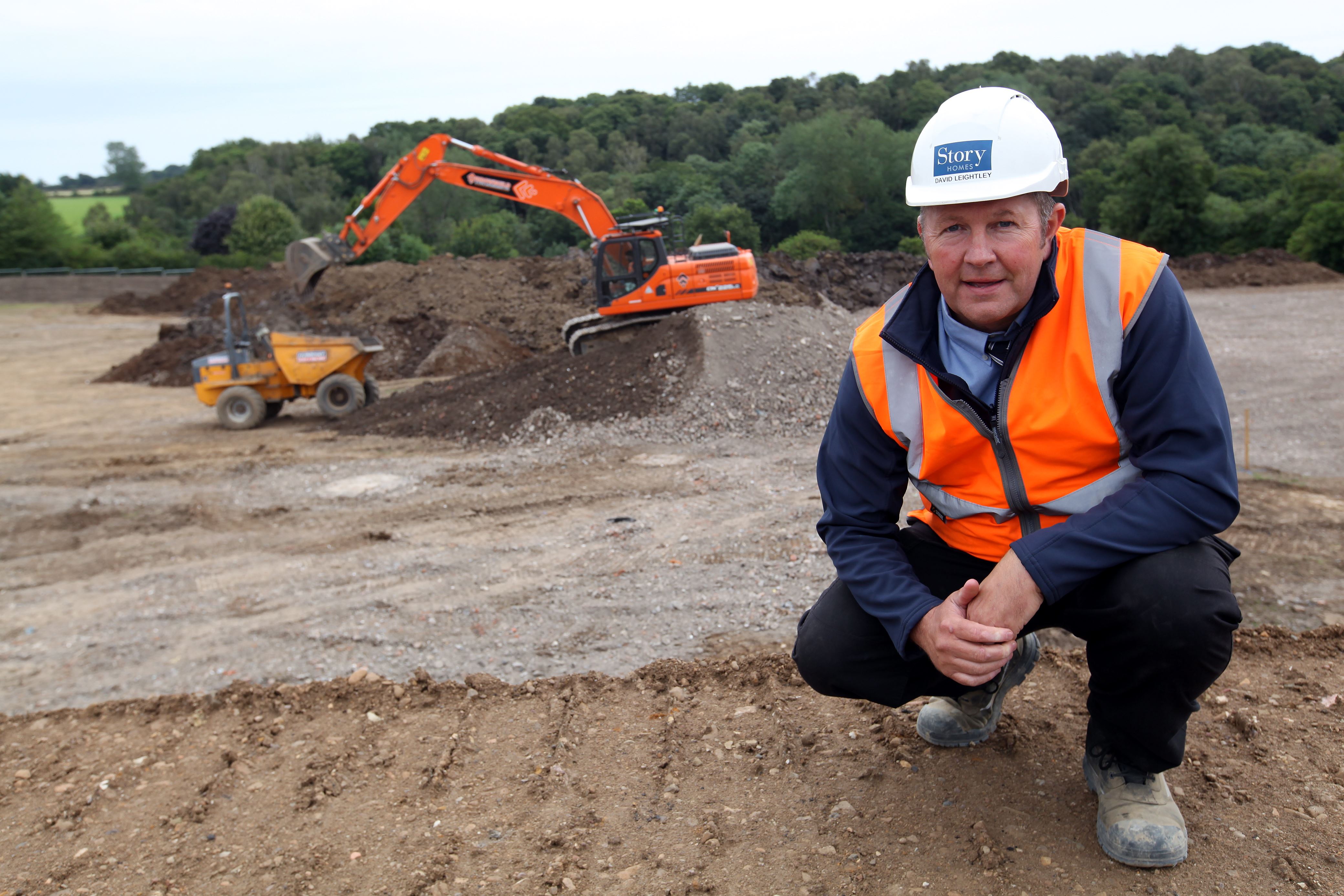 David Leightley starts work on site at The Dell, Morpeth