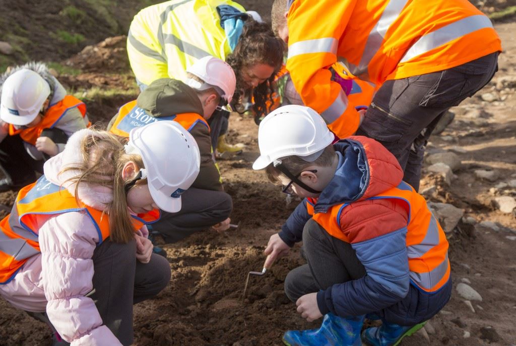 Group Digging Local school pupils get hands on with history