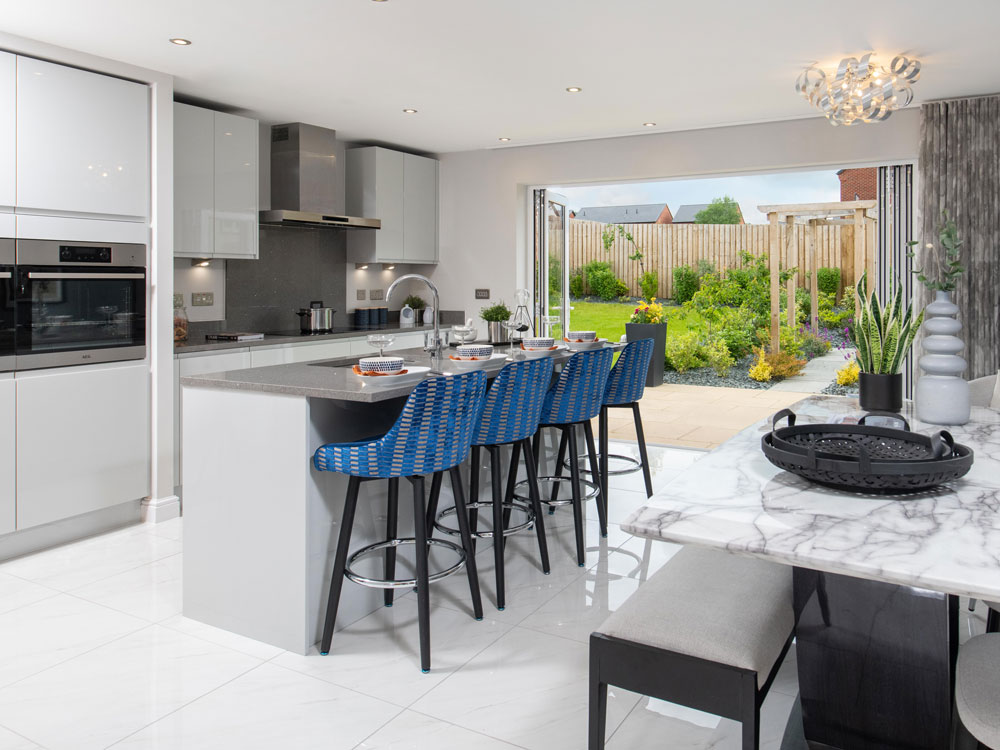 Brougham Fields Show Home Kitchen with Bi-Fold doors, Penrith