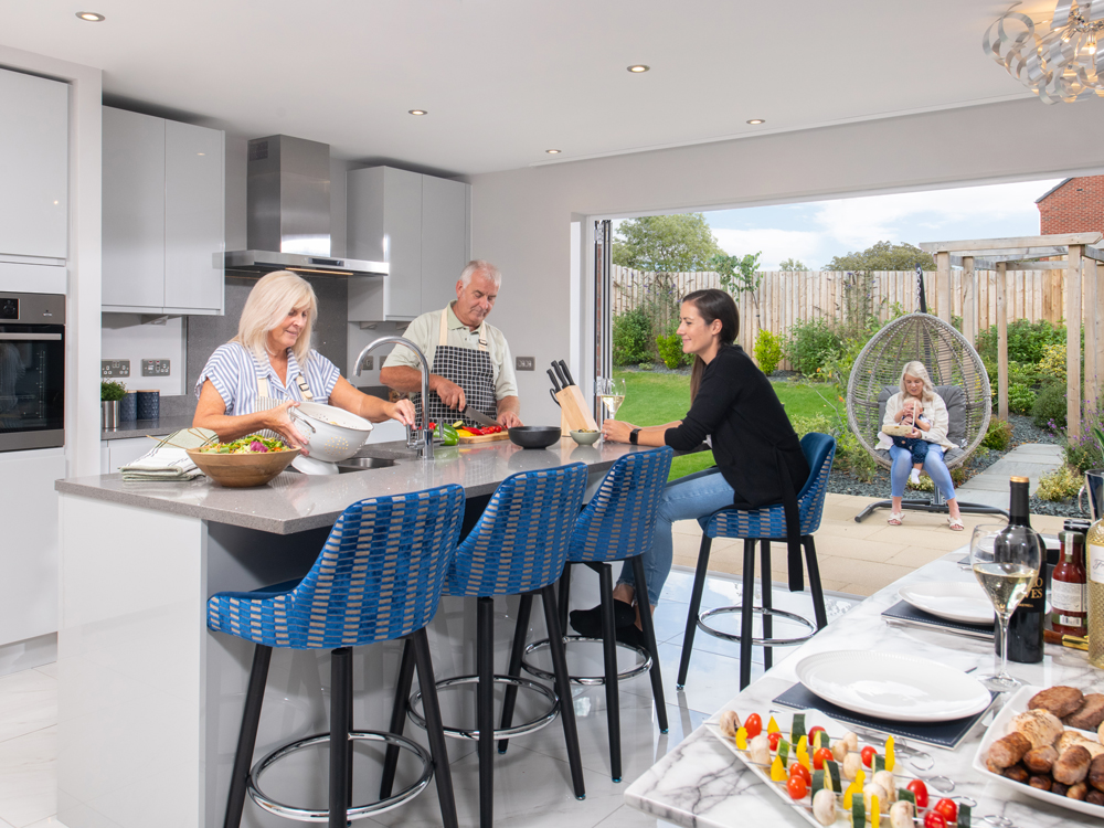 Brougham Fields Show Home Kitchen with Bi-Fold doors, Penrith