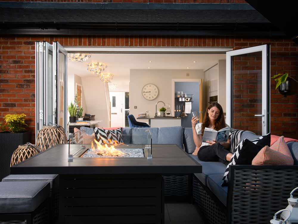 Brougham Fields Show Home Patio with Bi-Fold Doors, Penrith