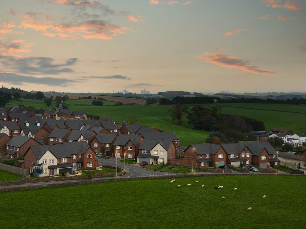 Brougham fields dusk drone shot