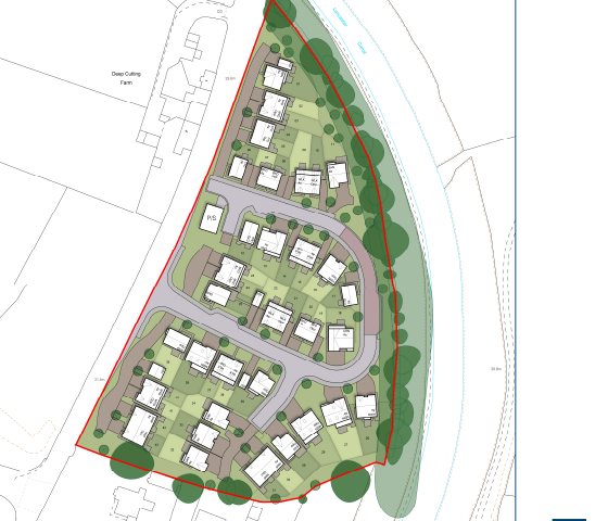 Coloured layout for Ashton Road planning application