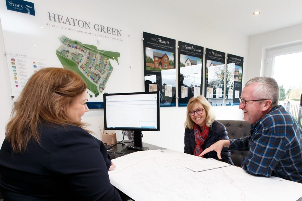Heaton Green Sales Office With Customers