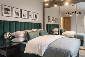 Guest bedroom in the Charlton at Heaton Green