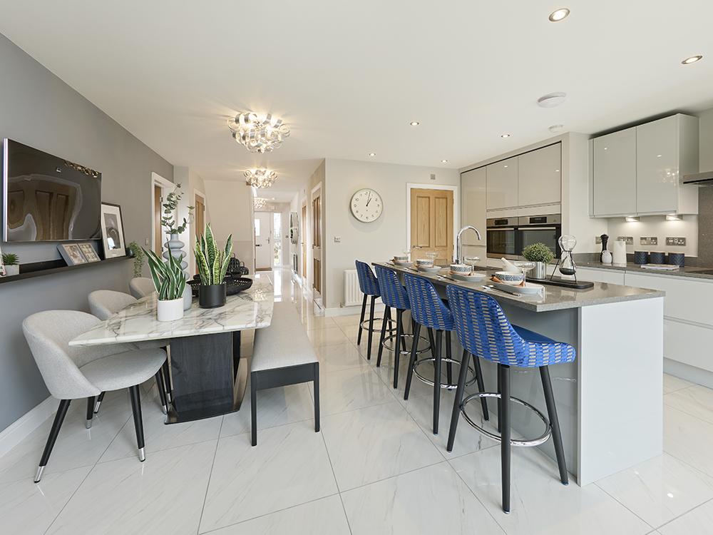 The Milford Show Home Kitchen and Dining Room with Bi Fold Doors, Brougham Fields, Penrith