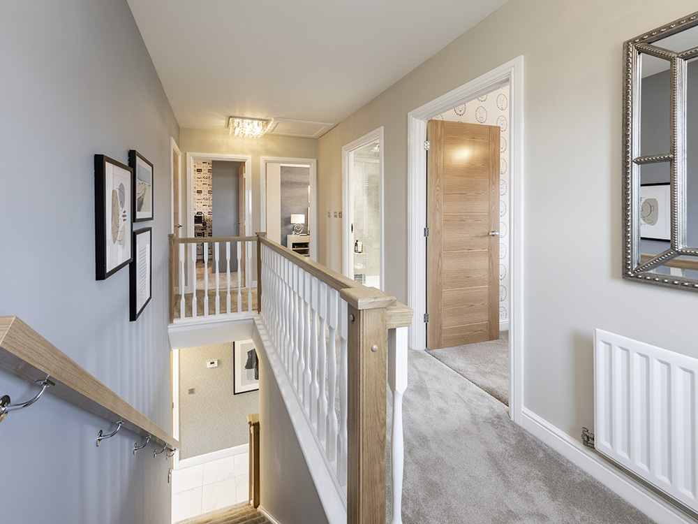 Show Home Upstairs Hallway | Sanderson | Whins View | New Homes in High Harrington, Workington | Story Homes