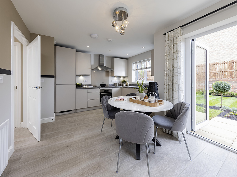 Show Home Kitchen with French Doors, Edgehill Park, Whitehaven