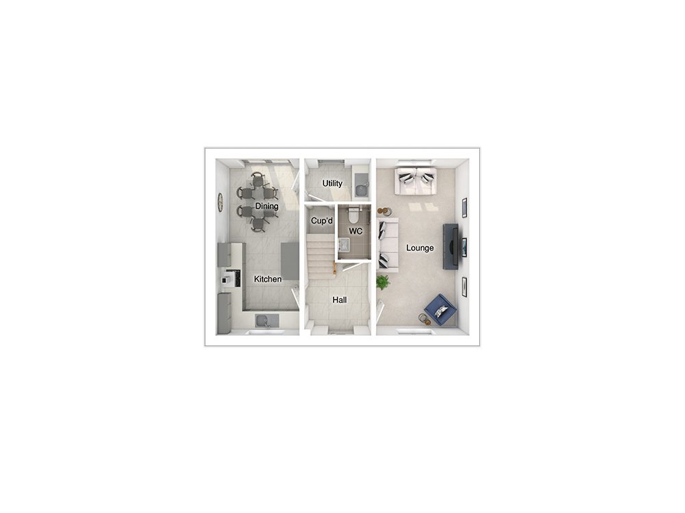 SquareEdge StoryHomes 3DFloorPlan Furnished 33 Cooper GF