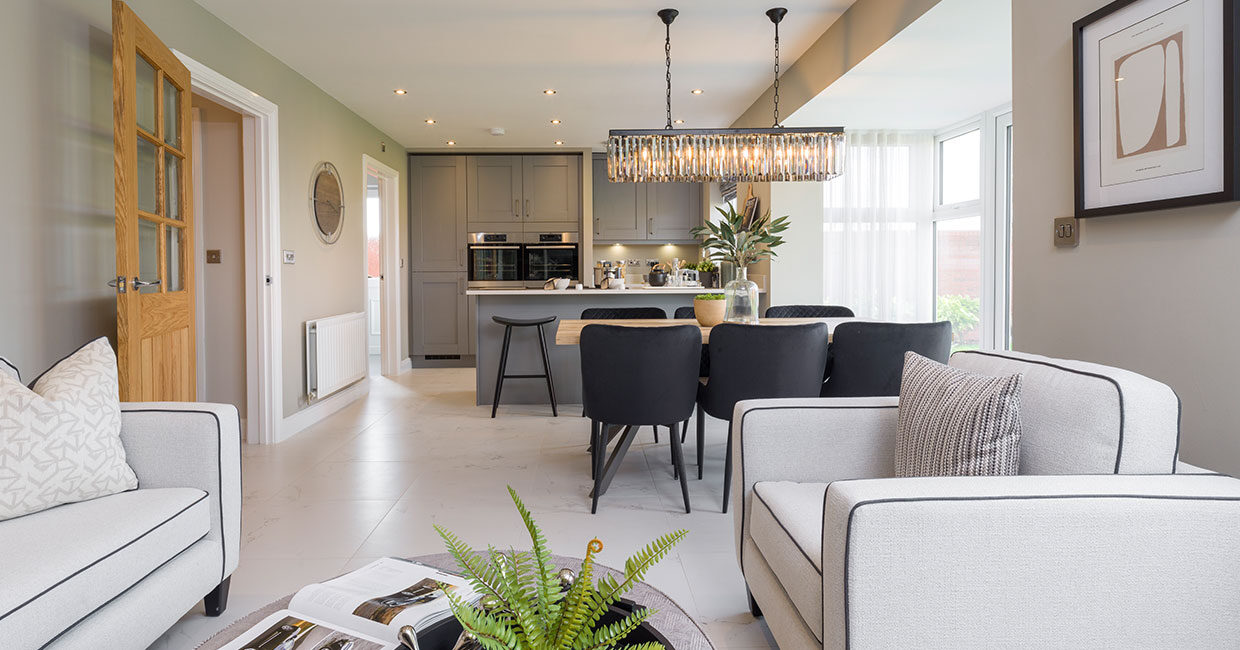 Spacious open plan kitchen/dining/family area