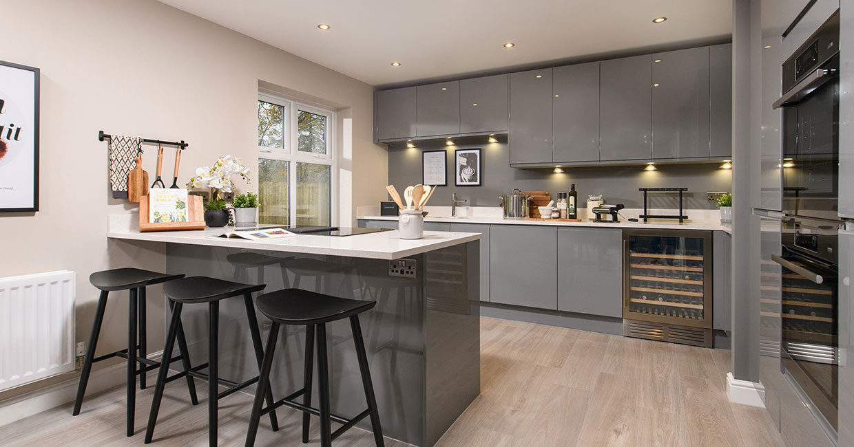High specification designer kitchen with peninsula island unit