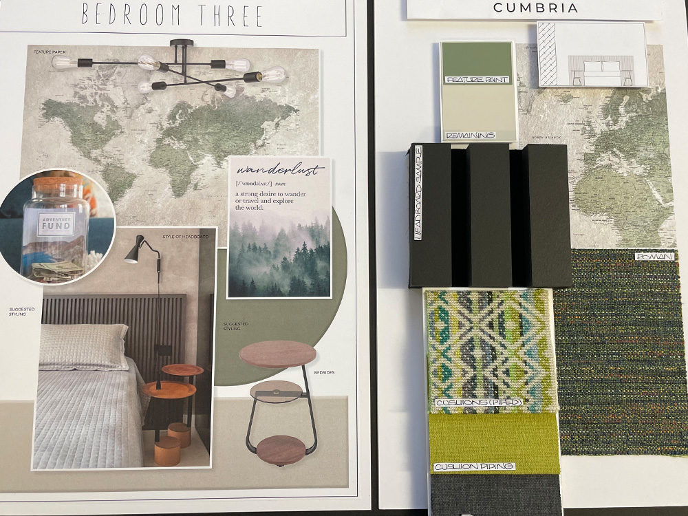 Moodboard for Bedroom Three in The Sanderson show home