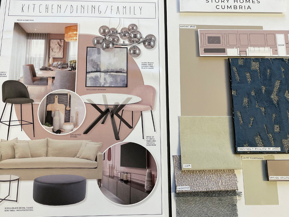 Moodboard for the Kitchen, Dining & Family Area in The Robinson show home
