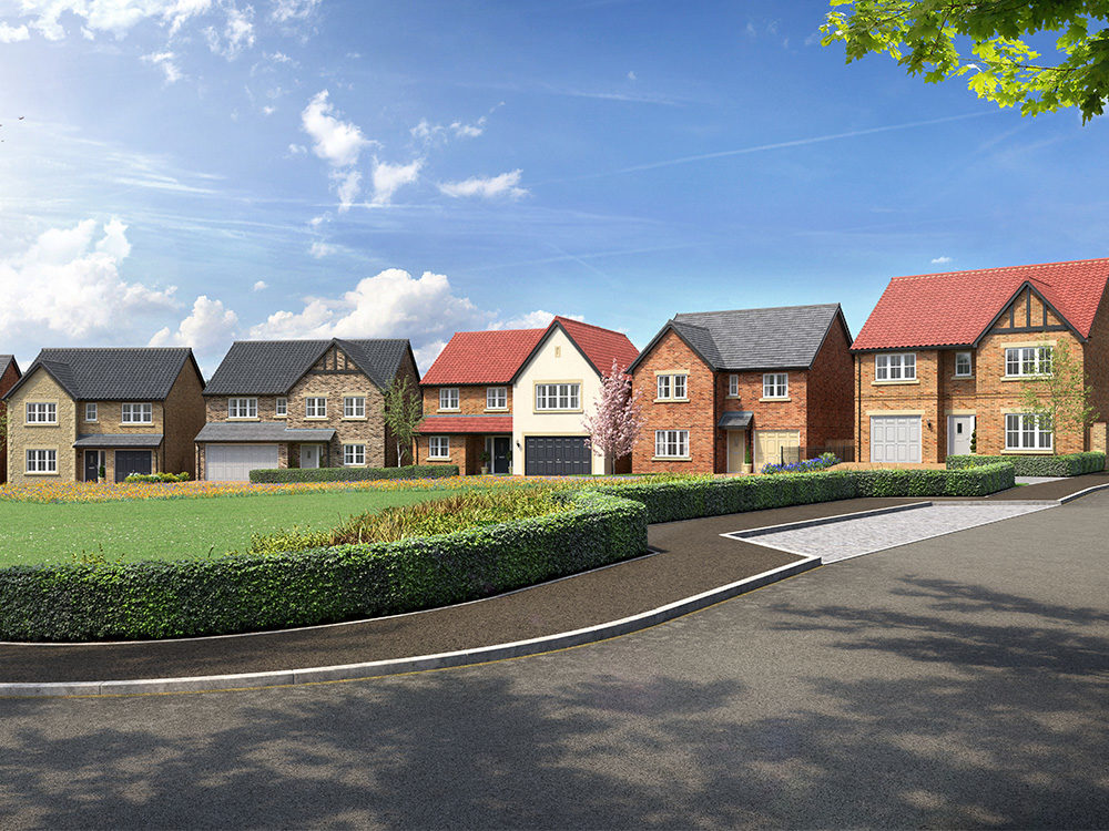 CGI street scene of Robinson Fields