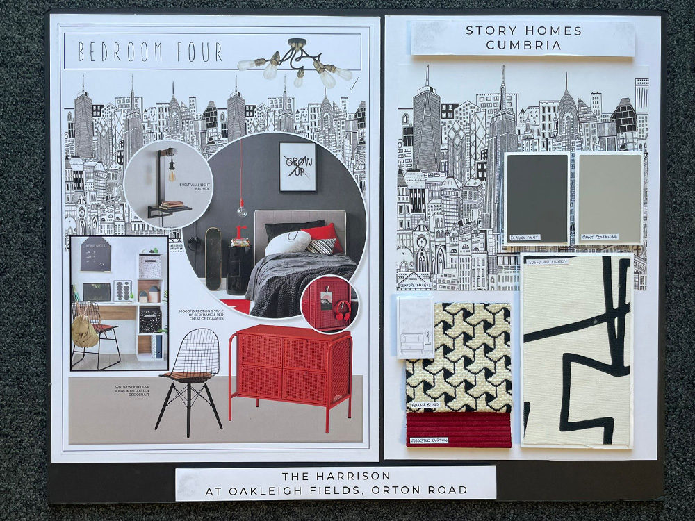 Moodboard of The Harrison bedroom four