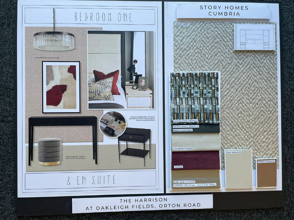Moodboard of The Harrison bedroom one