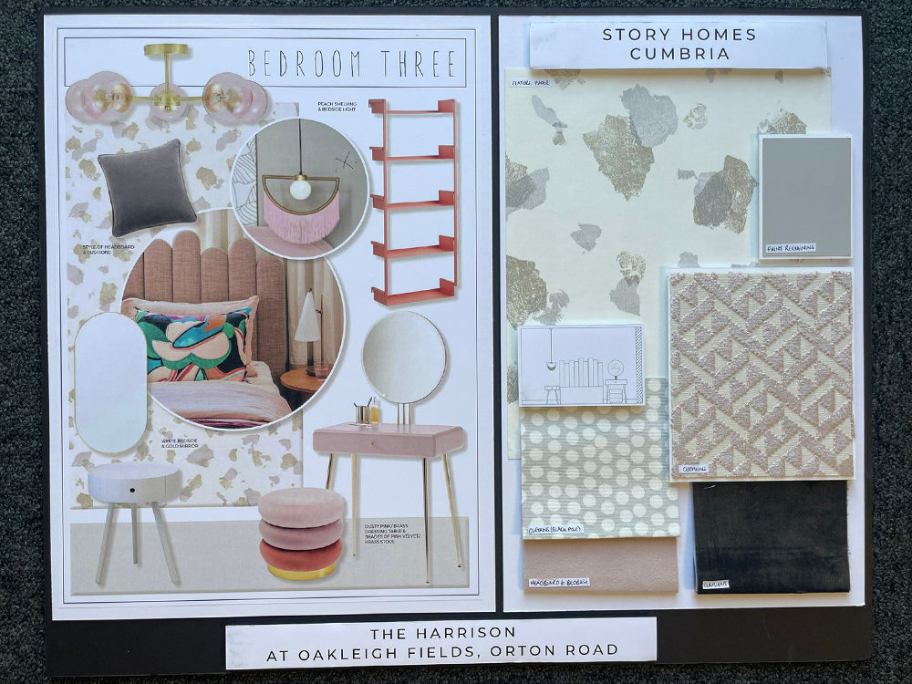 Moodboard of The Harrison bedroom three