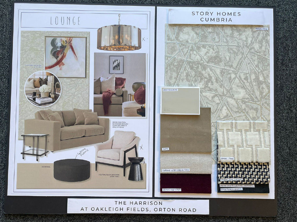 Moodboard of The Harrison lounge
