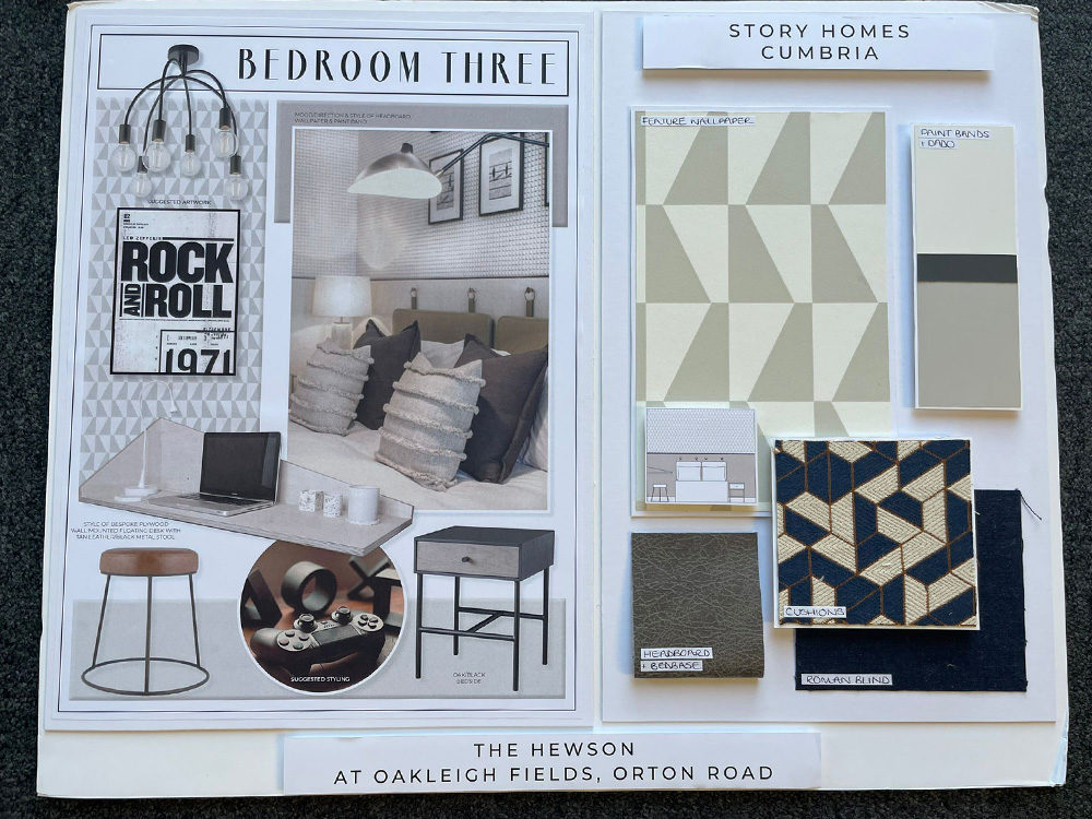 Moodboards of The Hewson bedroom three