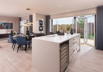 The kitchen, dining and family in The Robinson show home 3