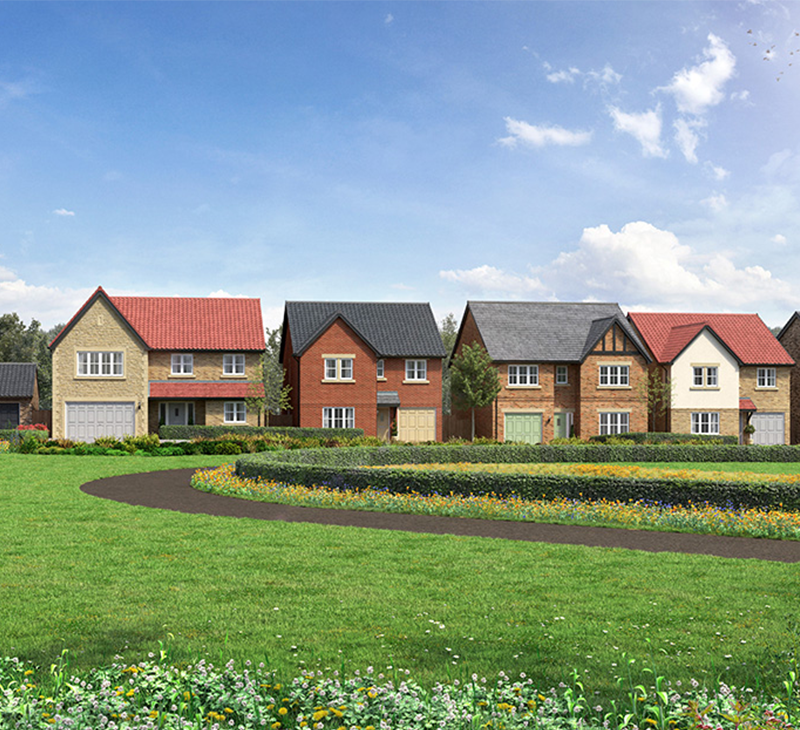 CGI street scene of Robinson Fields North Tyneside