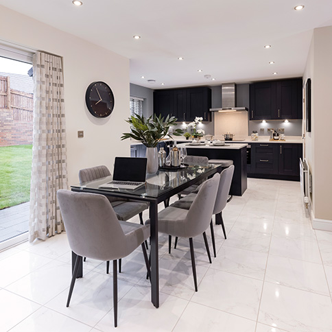 Show Home Dining Room and Kitchen | Sanderson | Whins View | New Homes in High Harrington, Workington | Story Homes