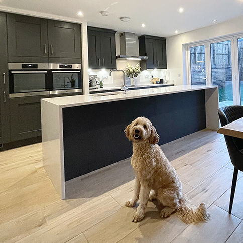 image of a Masterton kitchen in a customer home at the Birches