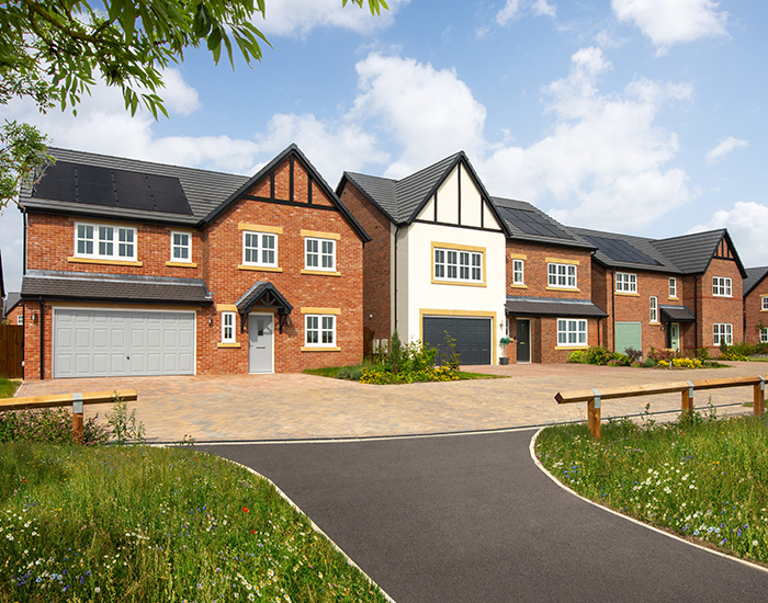 External of new build houses at Longton Grange Story Homes development