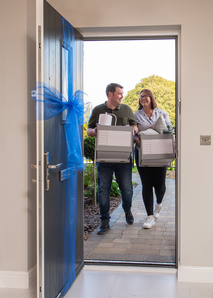 Customers moving into their new Story home