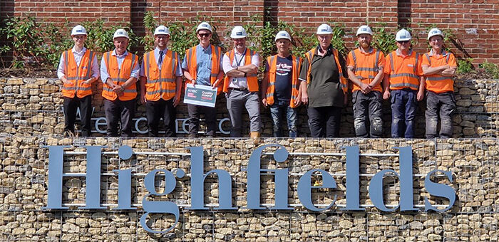 Site Manager Ellis Roden receives a NHBC Pride in the Job Award