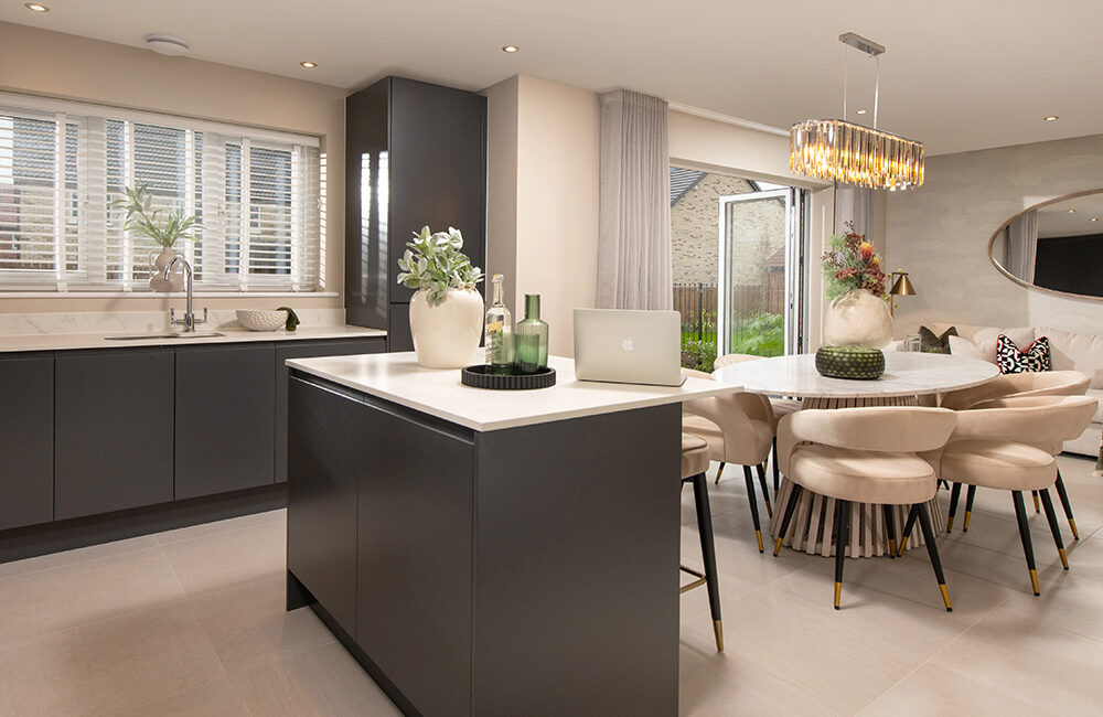 The Sanderson Kitchen Island and Dining Area
