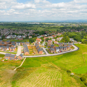 Story Homes development Tithe Gardens drone