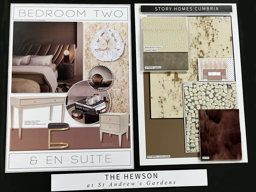 St. Andrew's Gardens show home mood board Bedroom 2