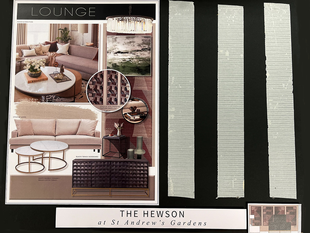 St. Andrew's Gardens show home mood board Lounge