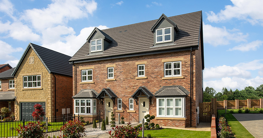 External picture of a Dawson semidetached house at Heritage Fields in Tanfield.