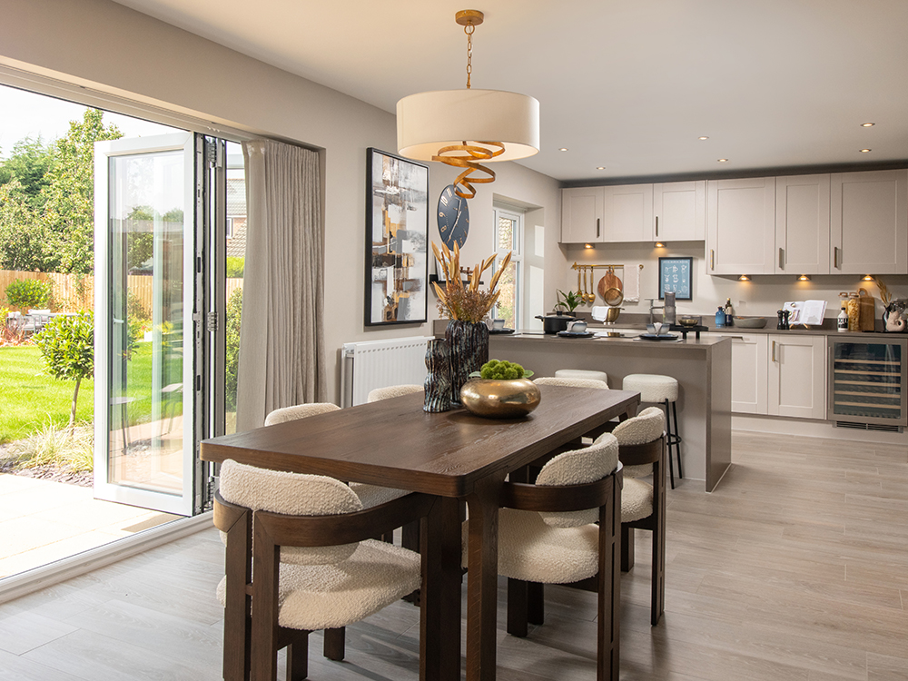 Kitchen in the Harrison show home at Elmbrook Park, Coppull.