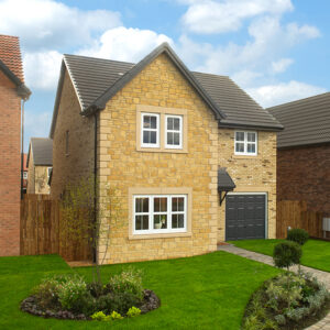 An external view from a Sanderson show home at Ashwood Grange, by Story Homes.