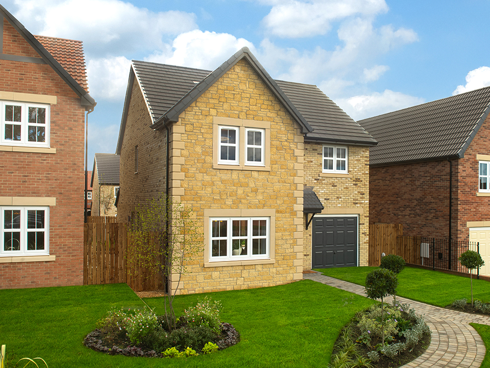 An external view from a Sanderson show home at Ashwood Grange, by Story Homes.