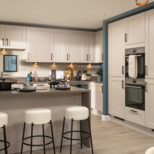 Kitchen in the Harrison show home at Elmbrook Park, Coppull.