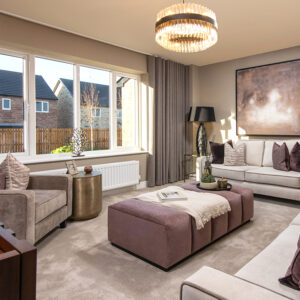 A view of a lounge area in a Milford show home at Ashwood Grange, by story homes.
