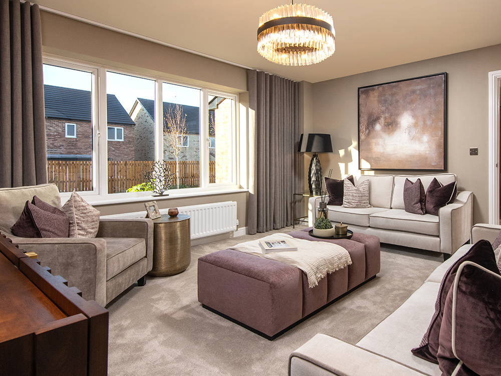 A view of a lounge area in a Milford show home at Ashwood Grange, by story homes.