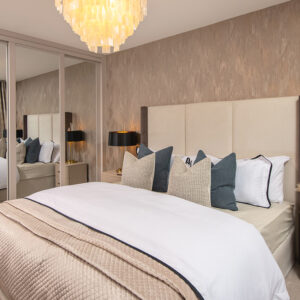 Main bedroom in the Harrison show home at Elmbrook Park, Coppull.
