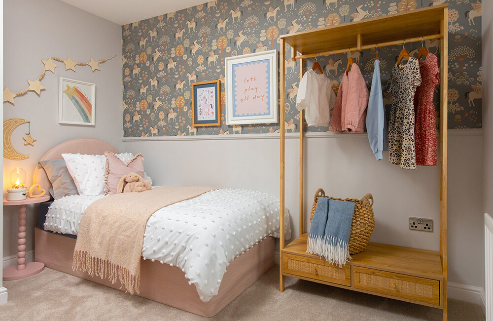 Child's bedroom in the Harrison show home at Elmbrook Park, Coppull.